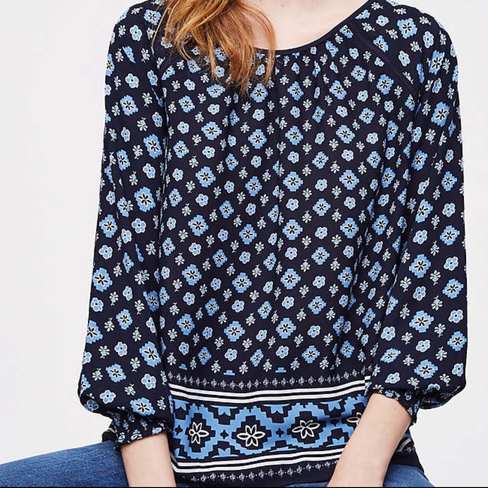 LOFT Snowflake Mosaic Blouse.